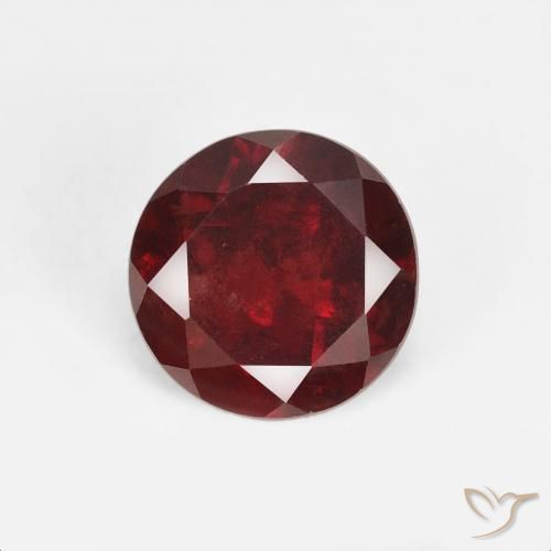1.60ct طبيعي أحمر الكشمش عقيق بيروب, دائري, قليلا جدا