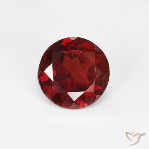 0.64ct طبيعي أحمر متوسط عقيق بيروب, دائري, VS-SI