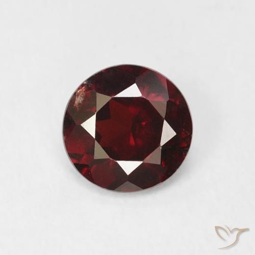 0.64ct طبيعي أحمر غامق عقيق بيروب, دائري, VS-SI