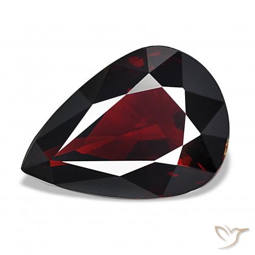 13.92ct طبيعي أحمر مسود عقيق بيروب, شكل الكمثرى, قليلا جدا