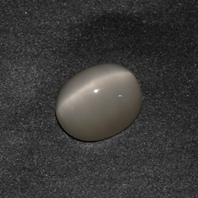Quartz Cat's Eye طبيعي بلون دخاني، وزن ‎3.42‎ قيراط، شكل بيضاوى، مقاس ‎10.1x8.1‎ مم