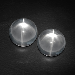Quartz Cat's Eye طبيعي بلون أبيض، وزن ‎‎ قيراط، شكل دائري، مقاس ‎11.10‎ مم