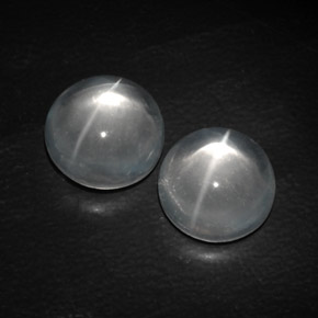 أحجار كوارتز عين القط أبيض طبيعية، قصة دائرى، شفاف، وزنها  قيراط