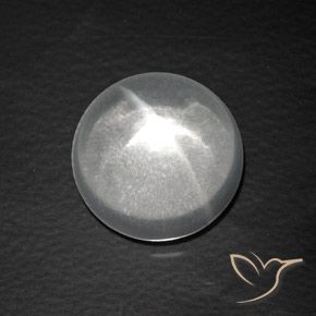 7.63ct طبيعي أبيض شفاف كوارتز عين القط, دائري, شفاف