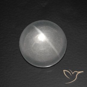 7.56ct طبيعي أبيض كوارتز عين القط, دائري, شفاف