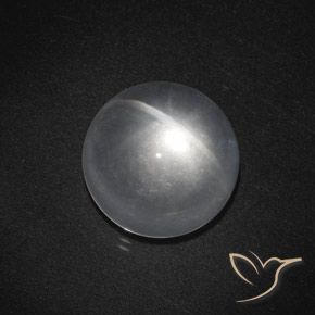 7.50ct طبيعي أبيض شفاف كوارتز عين القط, دائري, شفاف