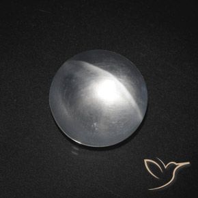 7.59ct طبيعي أبيض شفاف كوارتز عين القط, دائري, شفاف
