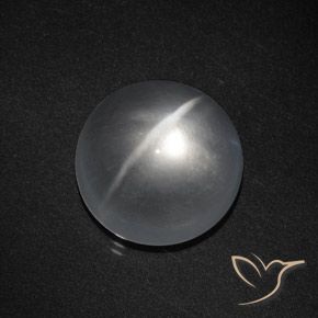 8.13ct طبيعي أبيض شفاف كوارتز عين القط, دائري, شفاف