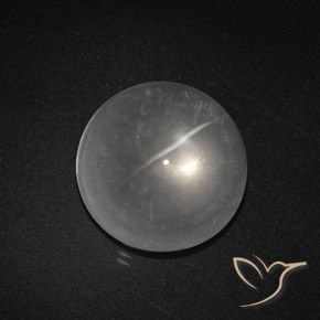 8.70ct طبيعي أبيض شفاف كوارتز عين القط, دائري, شفاف