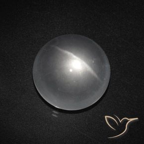 8.43ct طبيعي أبيض شفاف كوارتز عين القط, دائري, شفاف