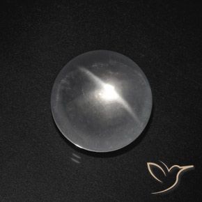8.50ct طبيعي أبيض شفاف كوارتز عين القط, دائري, شفاف
