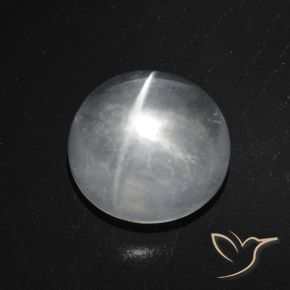7.71ct طبيعي أبيض شفاف كوارتز عين القط, دائري, شفاف