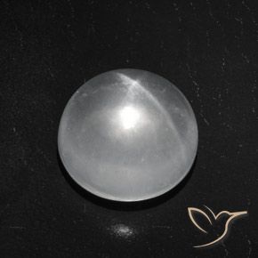 7.03ct طبيعي أبيض شفاف كوارتز عين القط, دائري, شفاف
