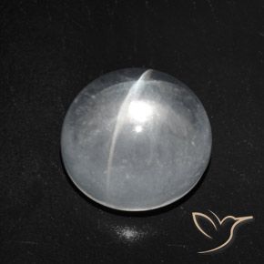 7.51ct طبيعي أبيض شفاف كوارتز عين القط, دائري, شفاف