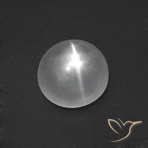 7.97ct طبيعي أبيض شفاف كوارتز عين القط, دائري, شفاف