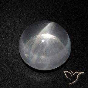 9.40ct طبيعي أبيض شفاف كوارتز عين القط, دائري, شفاف