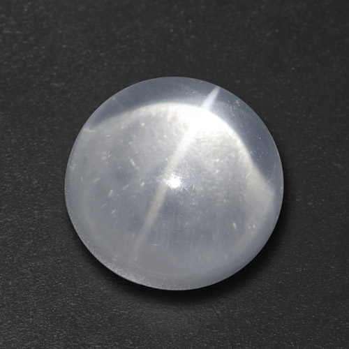 كوارتز عين القط أبيض طبيعي، قصة دائرى، 7.27 قيراط، شفاف