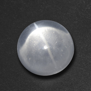 كوارتز عين القط أبيض طبيعي، قصة دائرى، 7.27 قيراط، شفاف