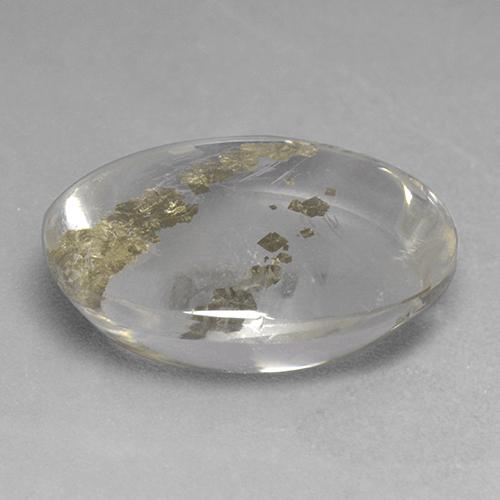 كوارتز مع مرقشيتا متعدد الألوان طبيعي، قصة بيضاوى، 13.13 قيراط، شفاف