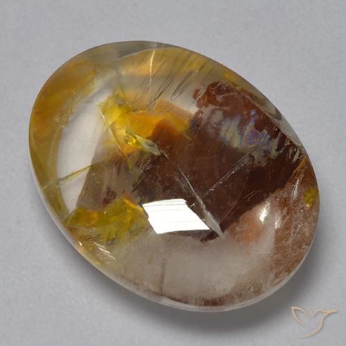 9.40ct طبيعي متعدد الألوان كوارتز مع مرقشيتا, بيضوي, شفاف