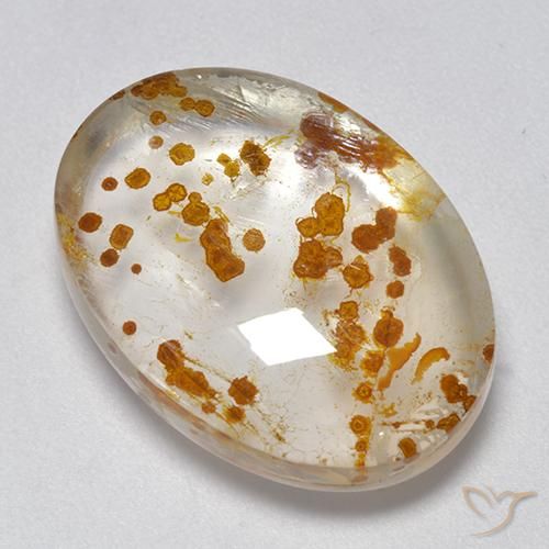 19.32ct طبيعي متعدد الألوان كوارتز مع مرقشيتا, بيضوي, شفاف