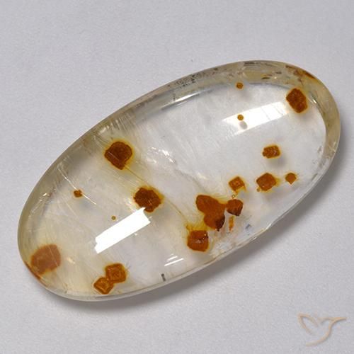 31.46ct طبيعي متعدد الألوان كوارتز مع مرقشيتا, بيضوي, شفاف