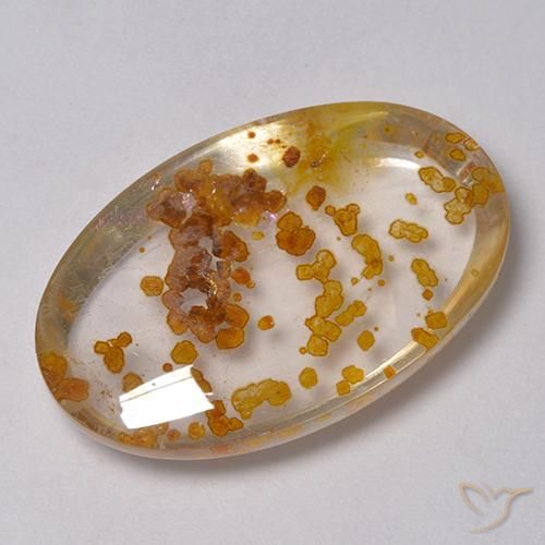 23.59ct طبيعي متعدد الألوان كوارتز مع مرقشيتا, بيضوي, شفاف