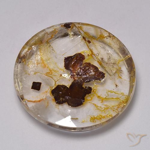 42.66ct طبيعي متعدد الألوان كوارتز مع مرقشيتا, دائري, شفاف