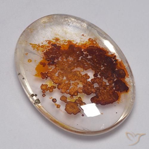 35.09ct طبيعي متعدد الألوان كوارتز مع مرقشيتا, بيضوي, شفاف