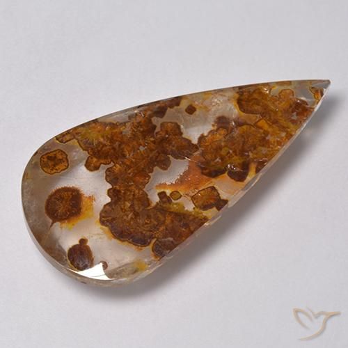 31.25ct طبيعي متعدد الألوان كوارتز مع مرقشيتا, شكل الكمثرى, شفاف