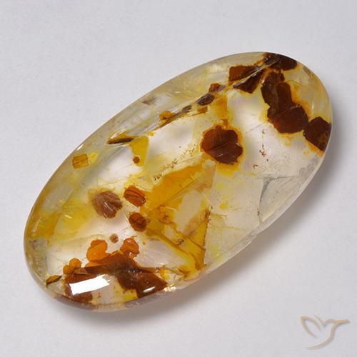 31.46ct طبيعي متعدد الألوان كوارتز مع مرقشيتا, بيضوي, شفاف