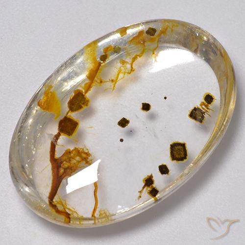 29.54ct طبيعي متعدد الألوان كوارتز مع مرقشيتا, بيضوي, شفاف