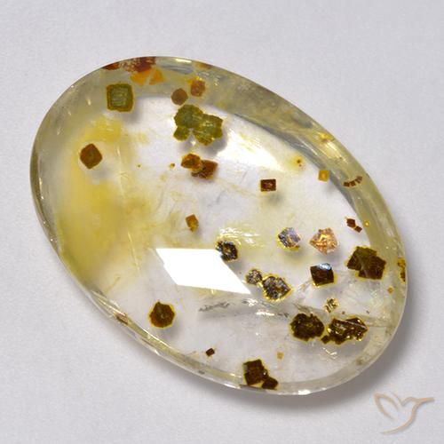 30.76ct طبيعي متعدد الألوان كوارتز مع مرقشيتا, بيضوي, شفاف