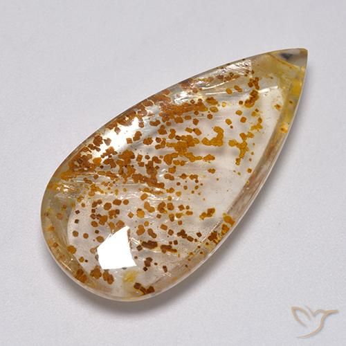 32.95ct طبيعي متعدد الألوان كوارتز مع مرقشيتا, شكل الكمثرى, شفاف