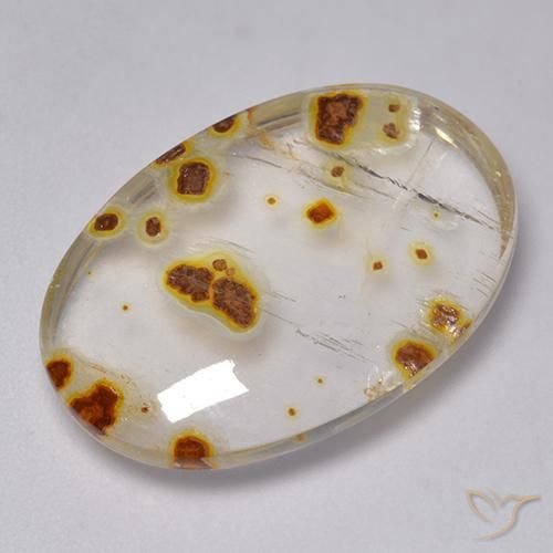 22.64ct طبيعي متعدد الألوان كوارتز مع مرقشيتا, بيضوي, شفاف