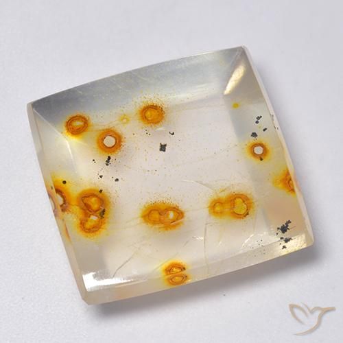 23.18ct طبيعي متعدد الألوان كوارتز مع مرقشيتا, مربع, شفاف