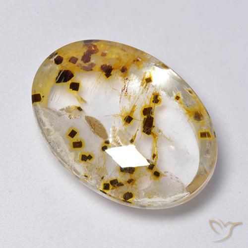 23.33ct طبيعي متعدد الألوان كوارتز مع مرقشيتا, بيضوي, شفاف