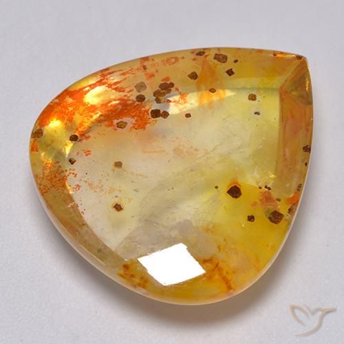 25.59ct طبيعي متعدد الألوان كوارتز مع مرقشيتا, شكل الكمثرى, شفاف