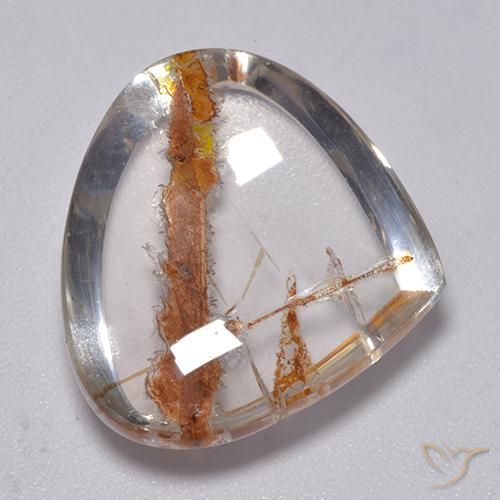 22.00ct طبيعي متعدد الألوان كوارتز مع مرقشيتا, شكل الكمثرى, شفاف
