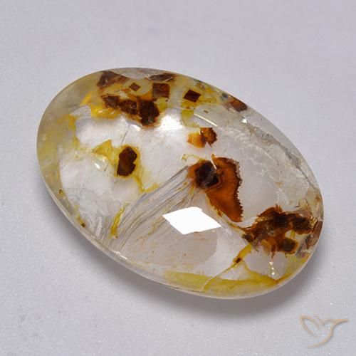 19.87ct طبيعي متعدد الألوان كوارتز مع مرقشيتا, بيضوي, شفاف