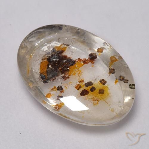 7.34ct طبيعي متعدد الألوان كوارتز مع مرقشيتا, بيضوي, شفاف