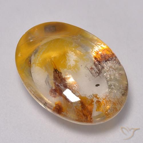 9.40ct طبيعي متعدد الألوان كوارتز مع مرقشيتا, بيضوي, شفاف