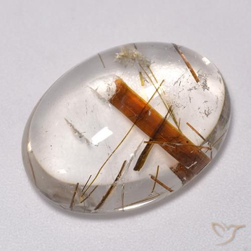 14.43ct طبيعي متعدد الألوان كوارتز مع مرقشيتا, بيضوي, شفاف