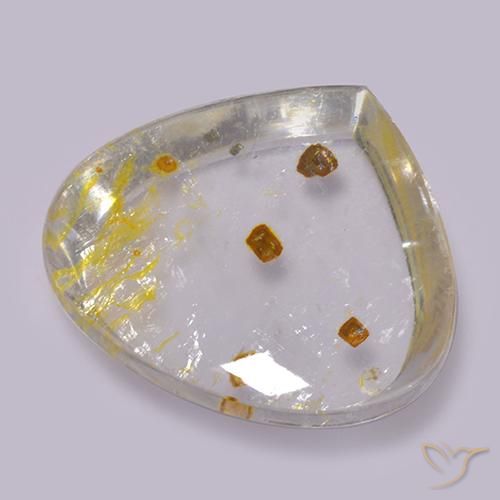 17.42ct طبيعي متعدد الألوان كوارتز مع مرقشيتا, شكل الكمثرى, شفاف