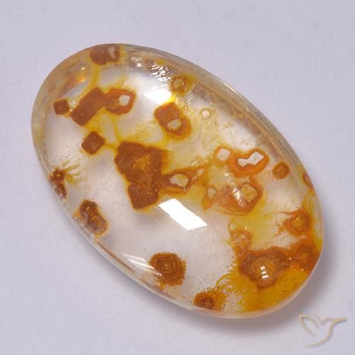 22.00ct طبيعي متعدد الألوان كوارتز مع مرقشيتا, بيضوي, شفاف