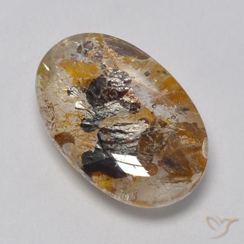 11.56ct طبيعي متعدد الألوان كوارتز مع مرقشيتا, بيضوي, شفاف