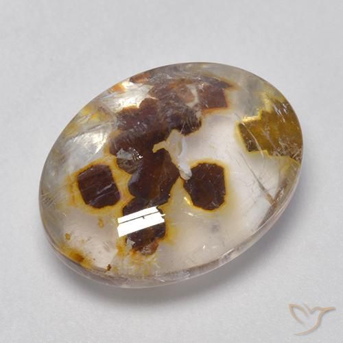 9.88ct طبيعي متعدد الألوان كوارتز مع مرقشيتا, بيضوي, شفاف