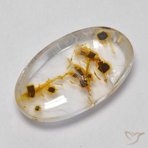 12.18ct طبيعي متعدد الألوان كوارتز مع مرقشيتا, بيضوي, شفاف