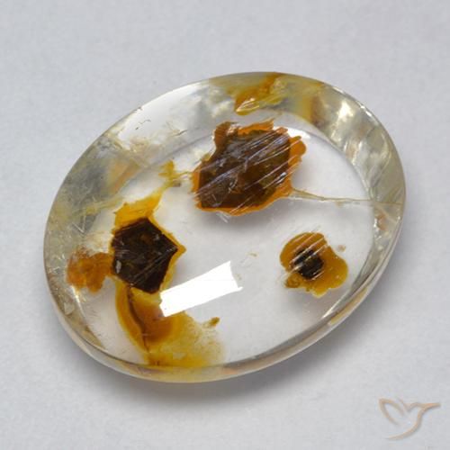 8.54ct طبيعي متعدد الألوان كوارتز مع مرقشيتا, بيضوي, شفاف