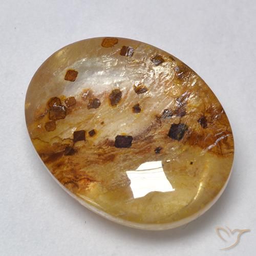 12.19ct طبيعي متعدد الألوان كوارتز مع مرقشيتا, بيضوي, شفاف